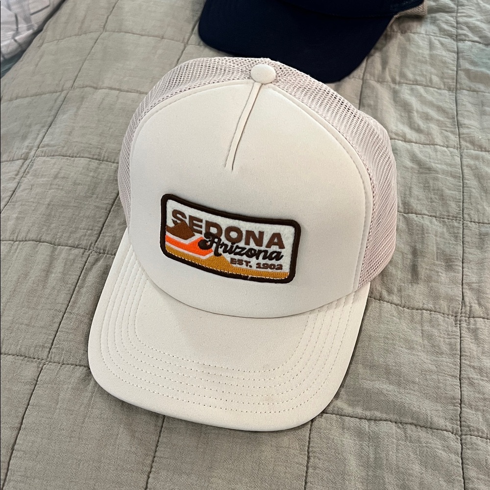 Legacy White Trucker Hat with Sedona Patch